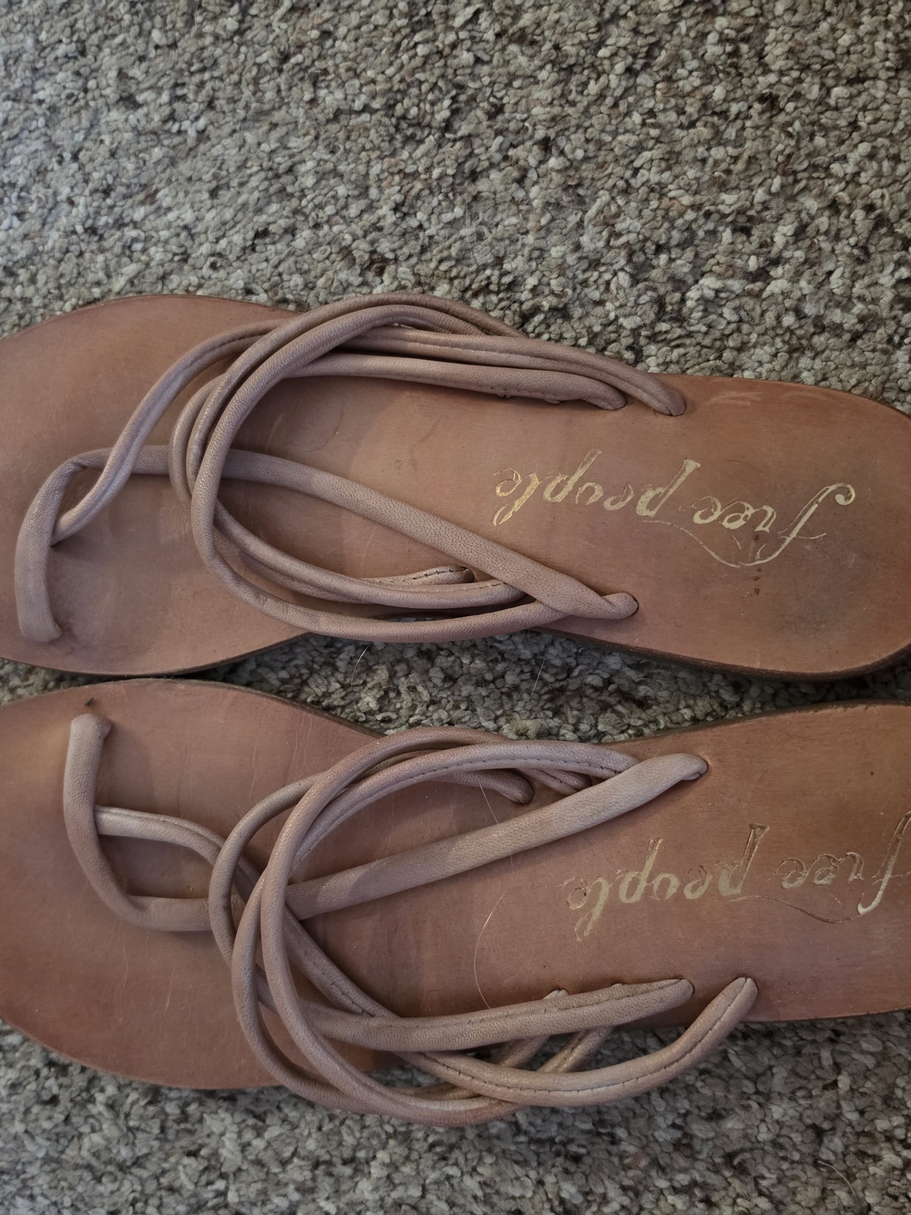 Free People Blush Tan Wrap Lace-Up Sandals